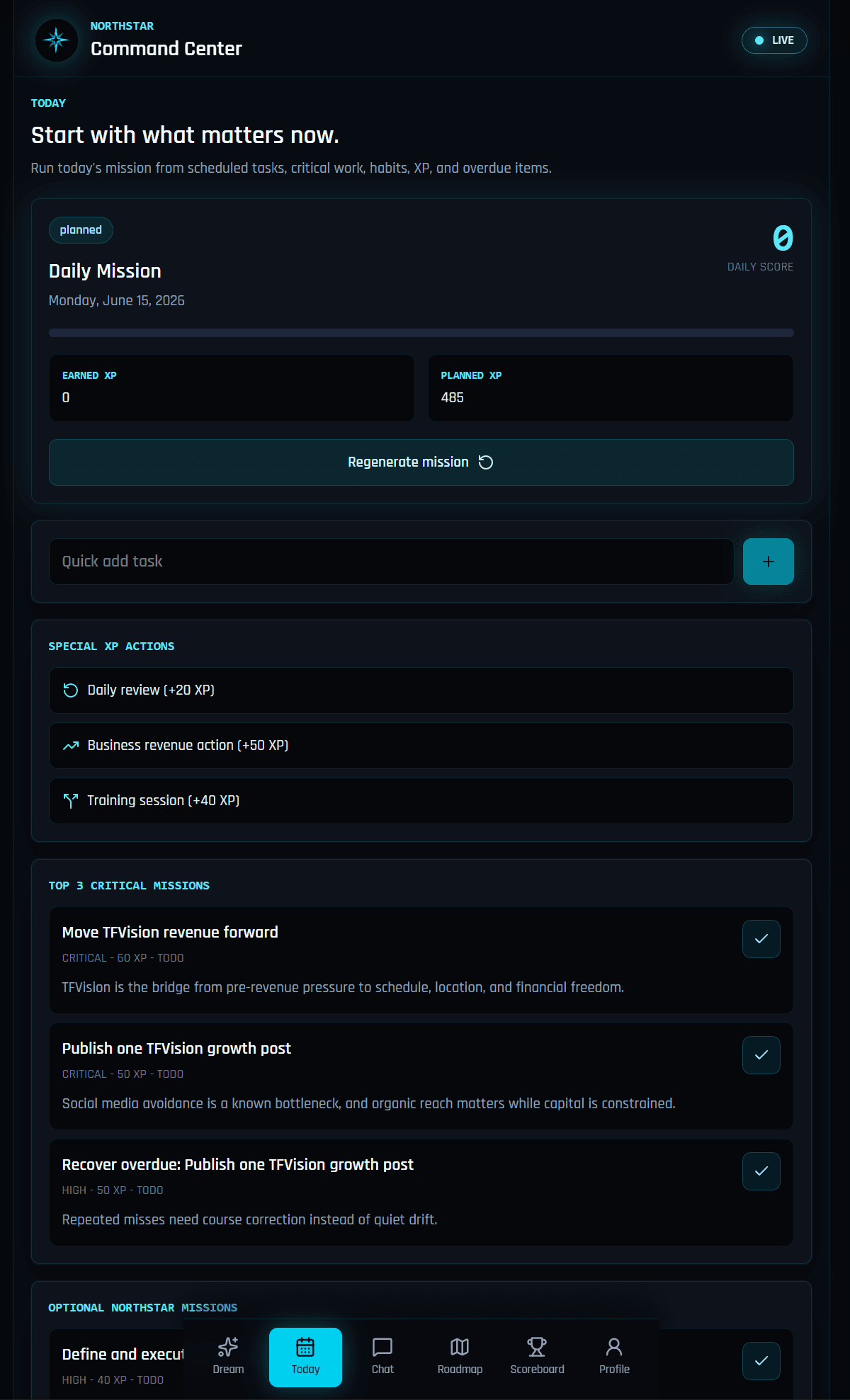 NorthStar task manager and habit tracker